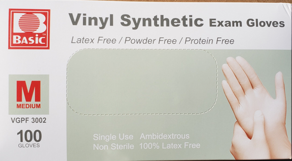 Medium Vinyl Exam Gloves, 100ct